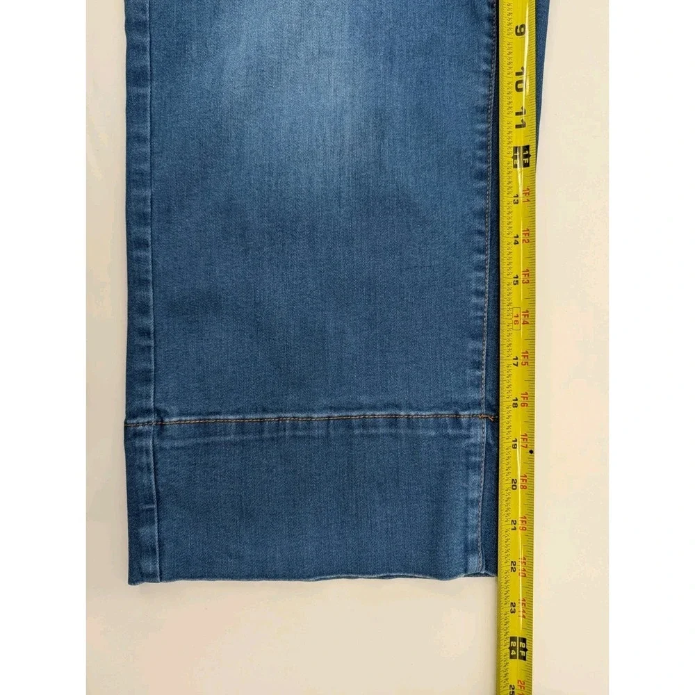 NYDJ Brigitte High Waist Wide Leg Capris Dark Wash Size 12 Stretch - Picture 8 of 8